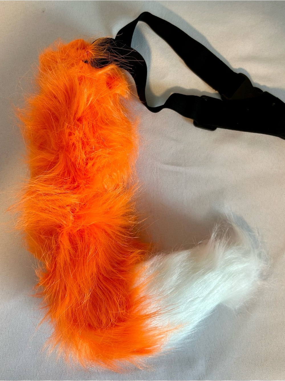 Faux Fur Fox Tail Accessory - Orange & White
